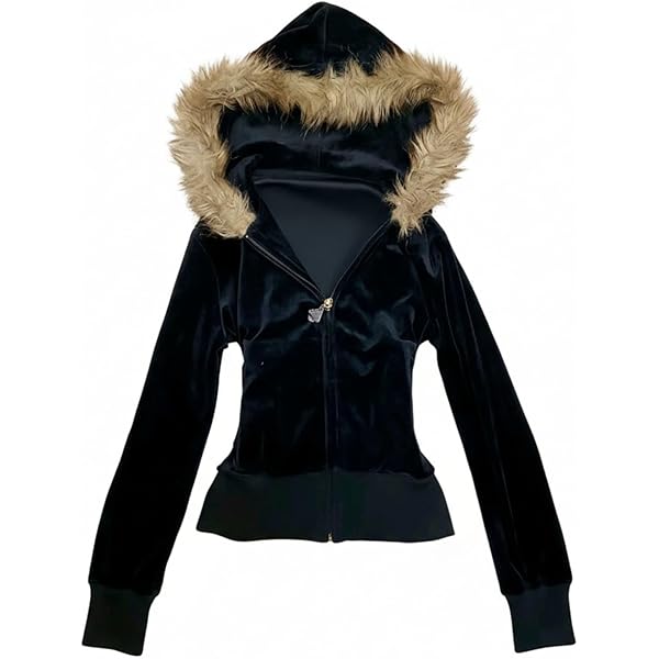 ☆*☆様 2000s Fur Zip Hoodie Amazon.com: Obenie Women's fur collar hoodie retro five pointed
